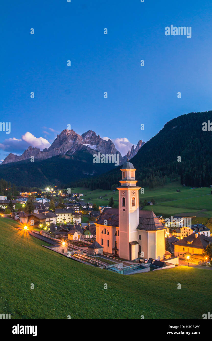 Sexten / Sesto town in South Tirol / Südtirol / Alto Adige in the Italian Dolomites / Sextner Dolomiten - Italy Stock Photo