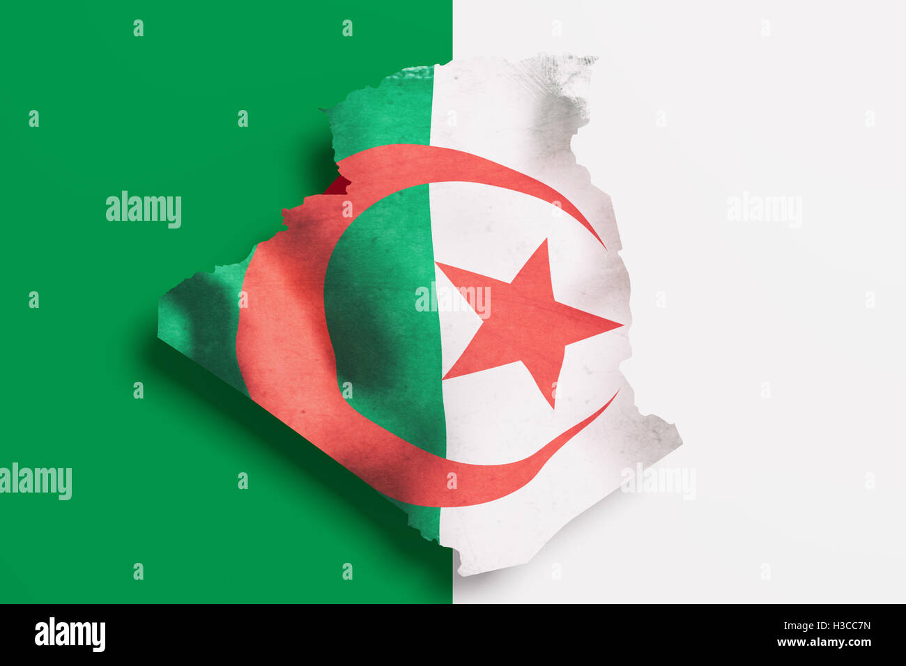 3d rendering of Algeria map and flag Stock Photo - Alamy