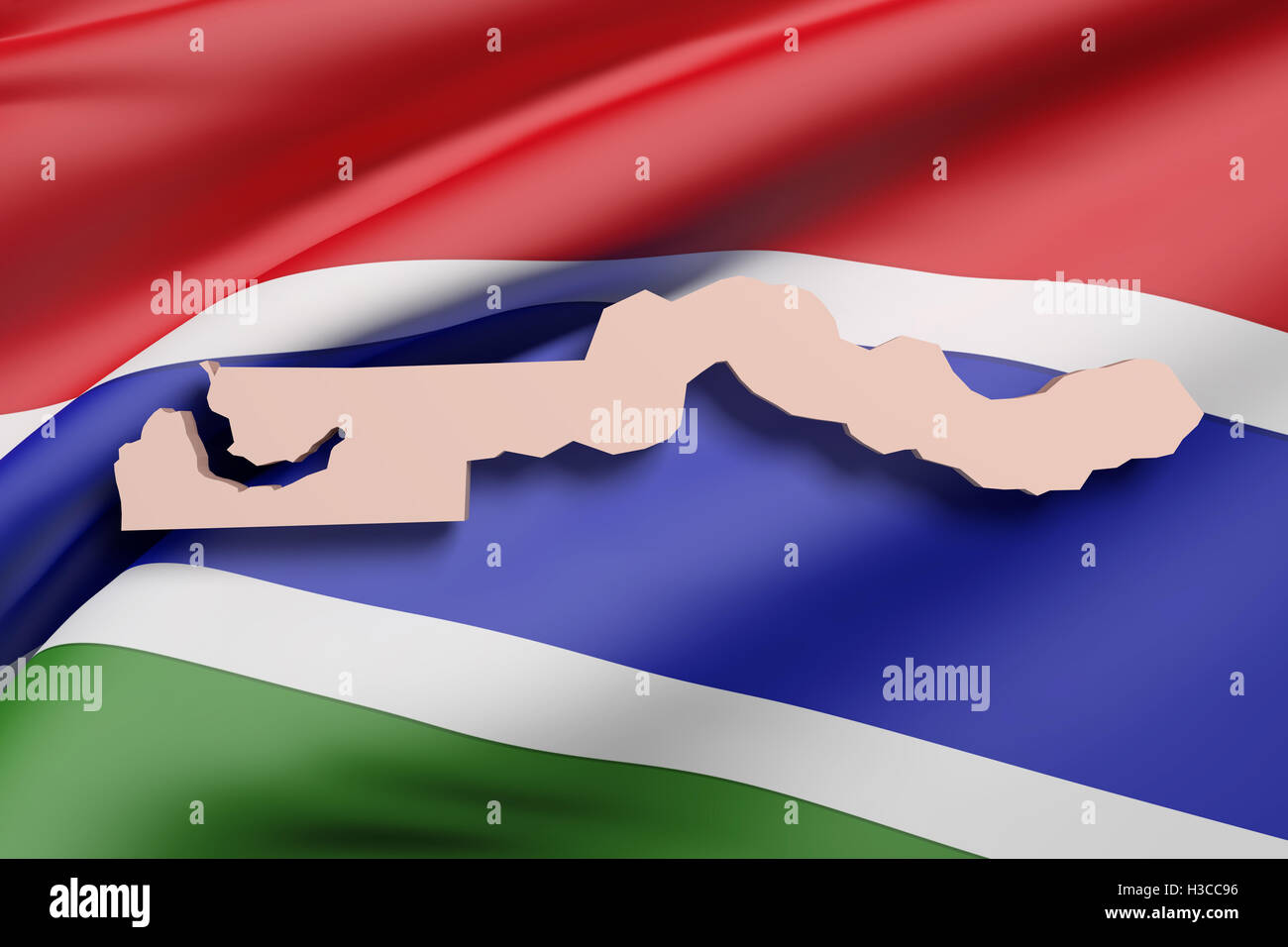 3d map of gambia hi-res stock photography and images - Alamy