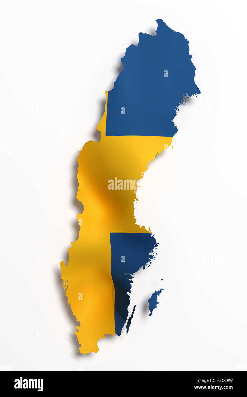 3d rendering of Sweden map and flag on background Stock Photo - Alamy