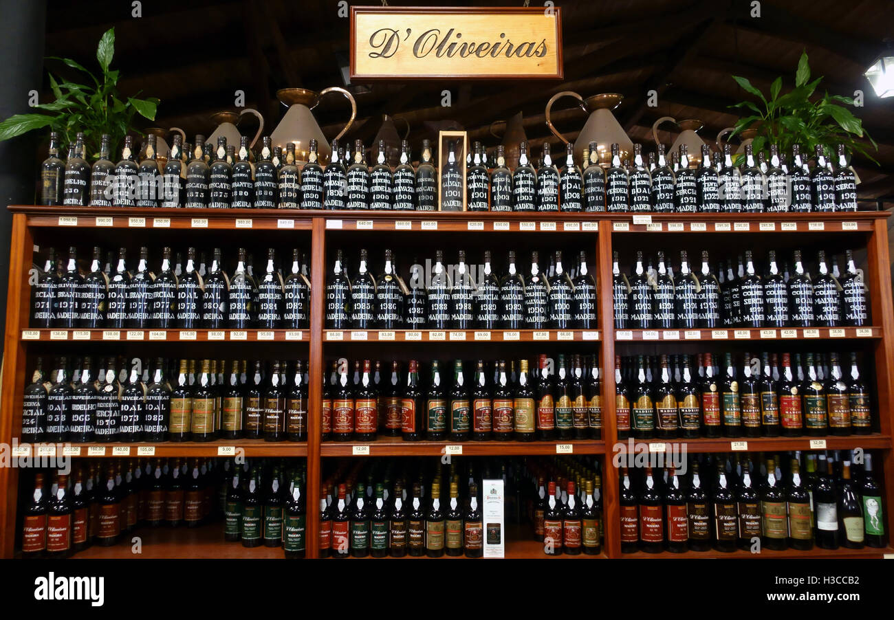D'Oliveiras Madeira wine warehouse and shop Funchal Madeira Stock Photo
