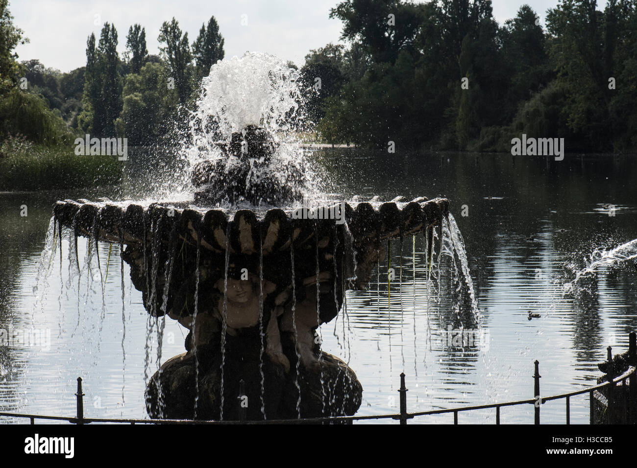Water features at the Italian Gardens in Hyde Park, London, UK Stock