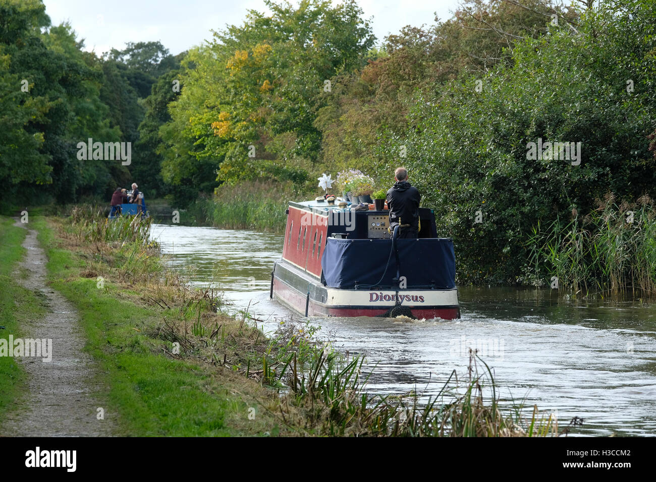 Barge on Lancaster Canal in Preston Stock Photo