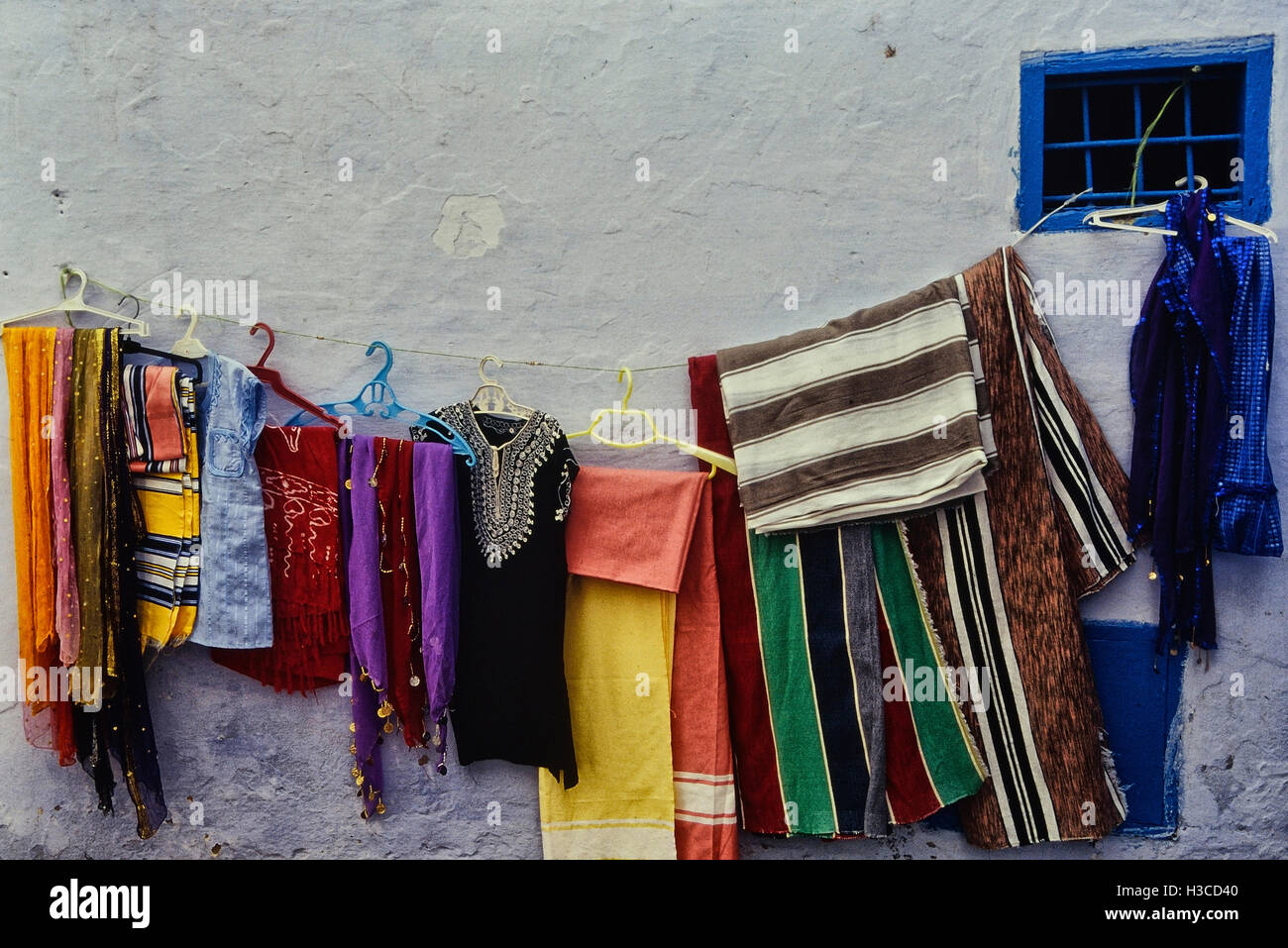 Clothes stall. Medina. Hammamet. Tunisia. North Africa Stock Photo