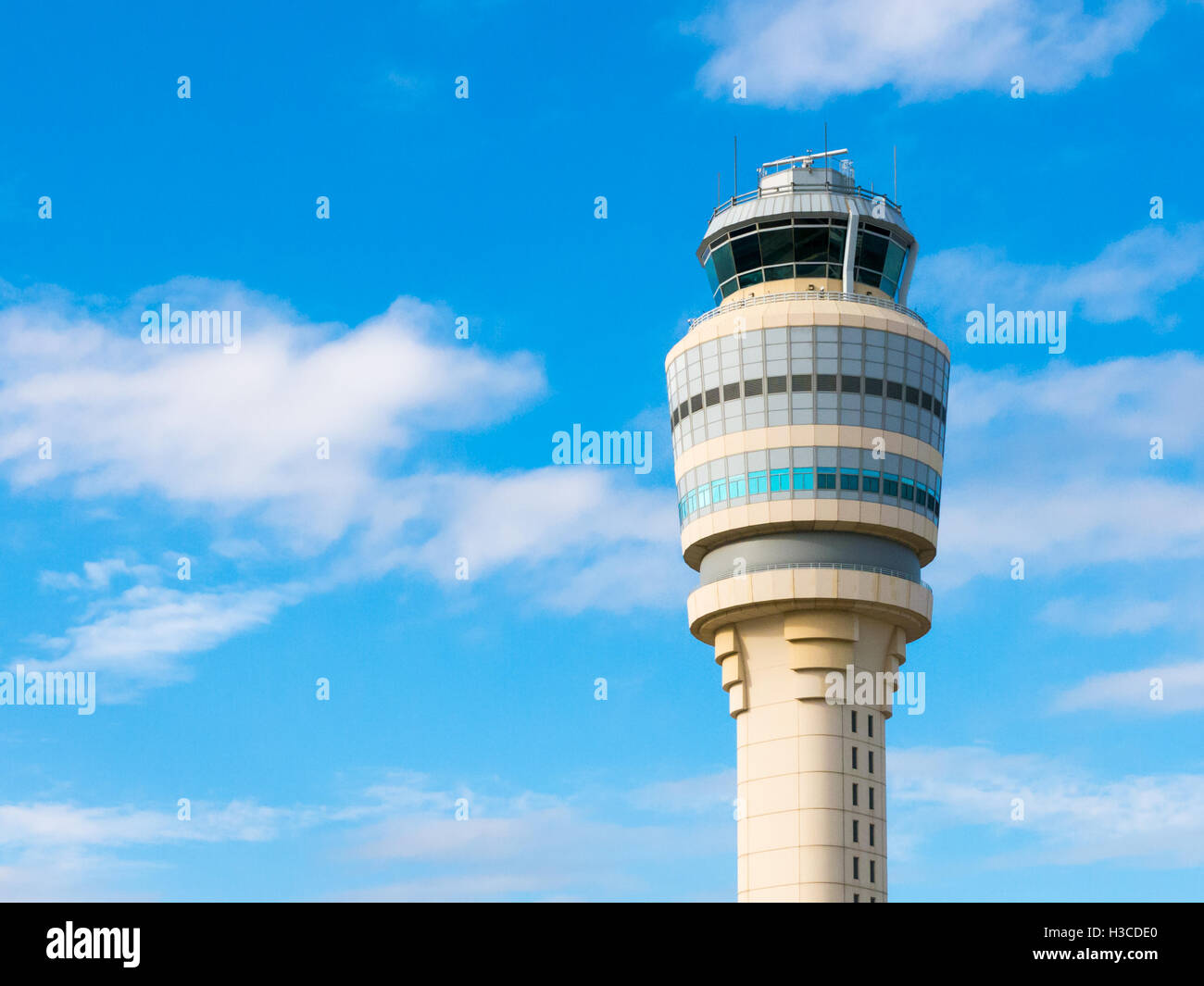 Top of air traffic control tower at Hartsfield-Jackson international airport, Atlanta, Georgia, USA Stock Photo