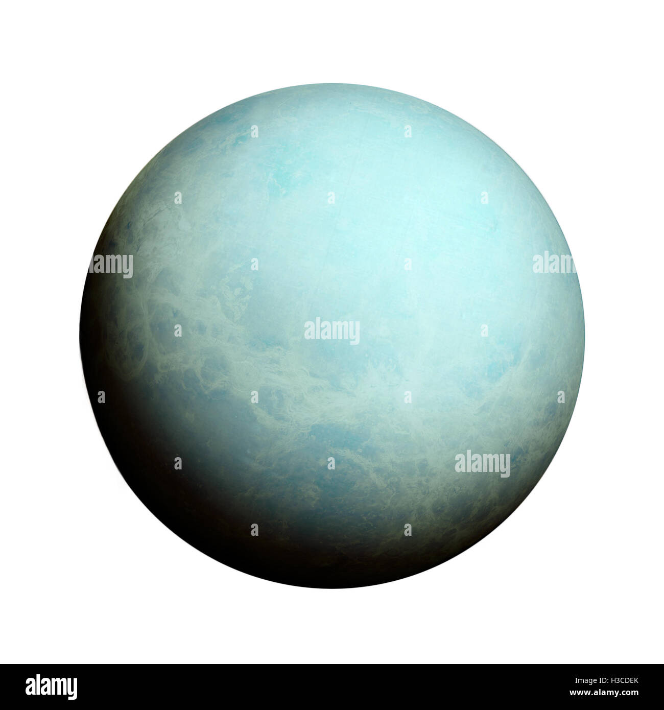 Solar System - Uranus. Isolated planet on white background. Elements of this image furnished by NASA Stock Photo