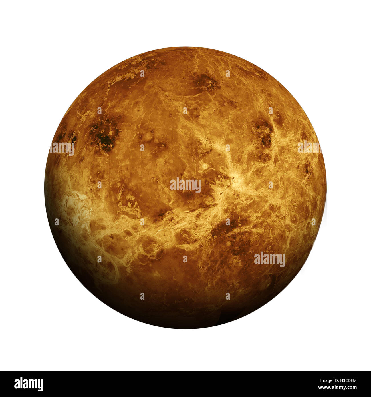 Solar System - Venus. Isolated planet on white background. Elements of this image furnished by NASA Stock Photo