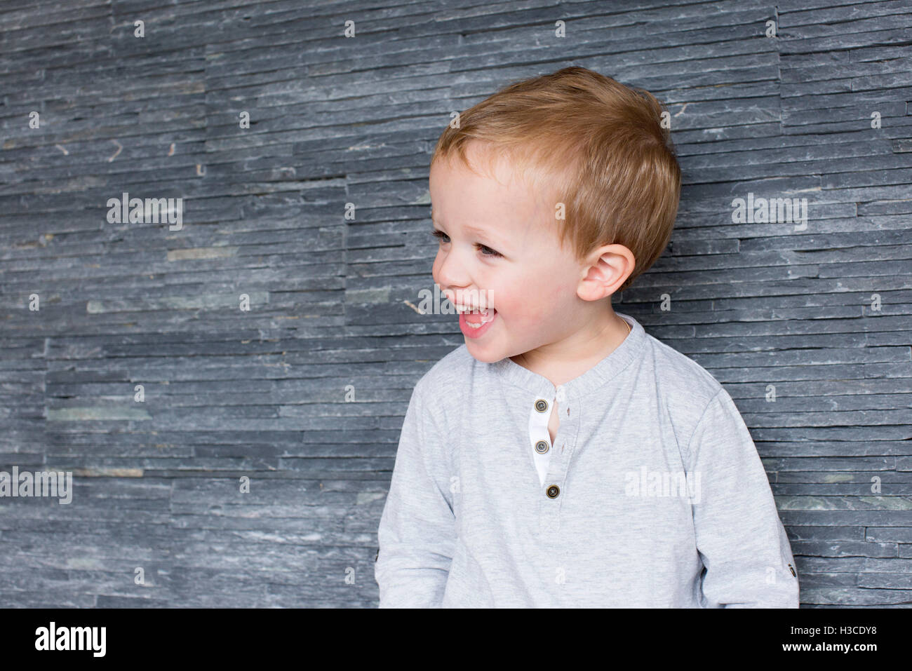 Little boy laughing Stock Photo