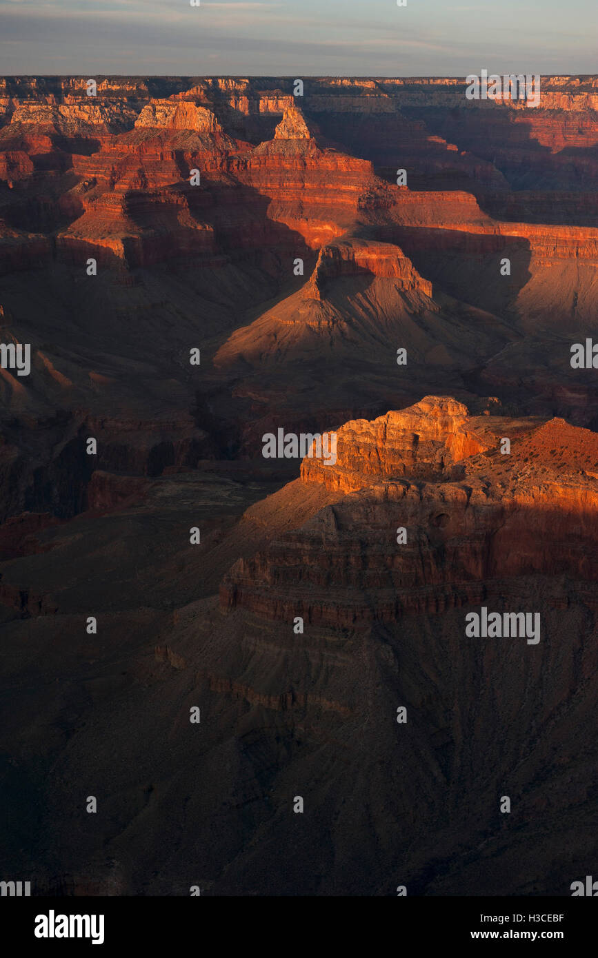 USA, Arizona, Grand Canyon at golden hour Stock Photo