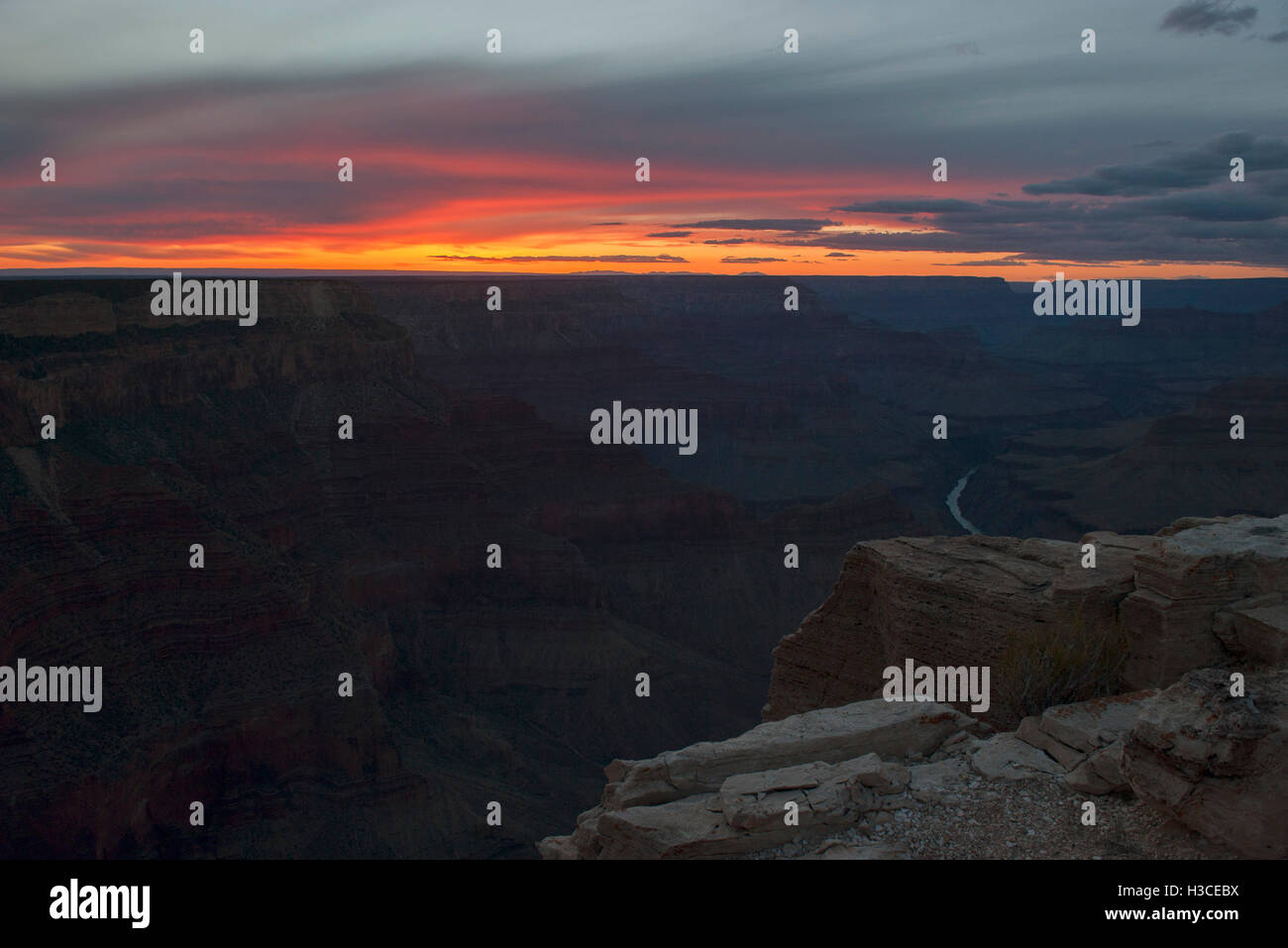 Sunset over the Grand Canyon, Arizona, USA Stock Photo