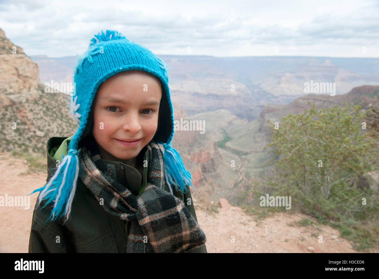 Boy at the Grand Canyon, Arizona, USA Stock Photo