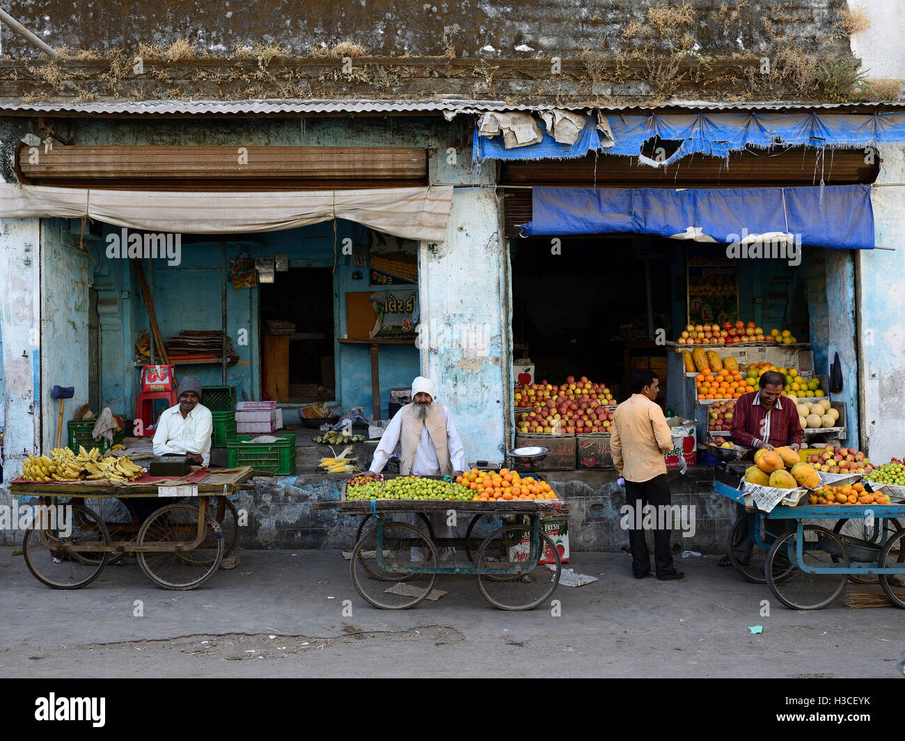 JUNAGADH, GUJARAT, INDIA JANUARY 17 Hindus selling vegetables from