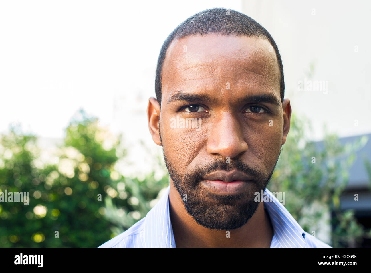 Man with determined expression, portrait Stock Photo