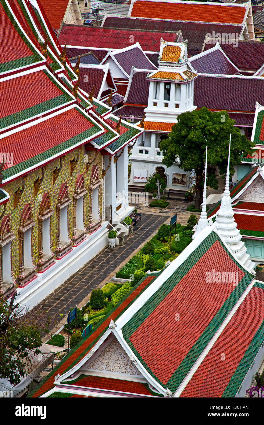 asia bangkok in temple thailand abstract cross colors roof wat and ...