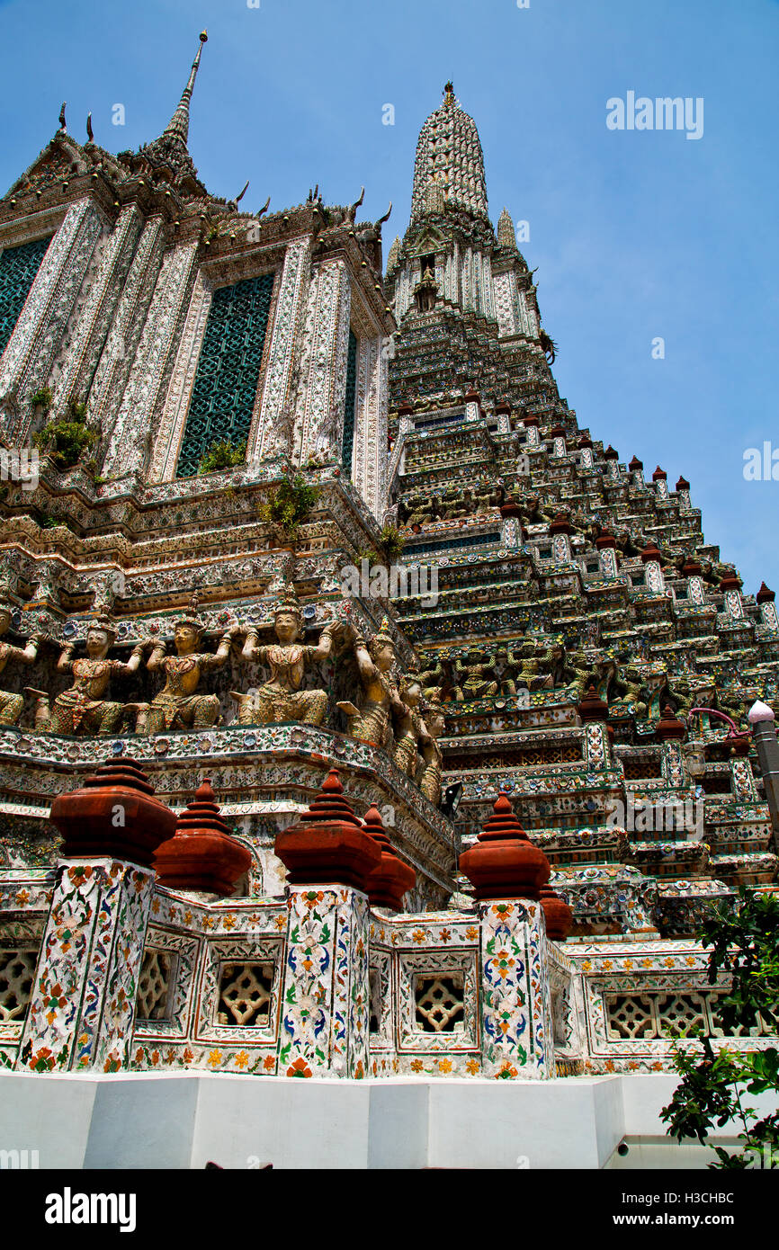 asia bangkok in temple thailand abstract cross colors roof wat and ...