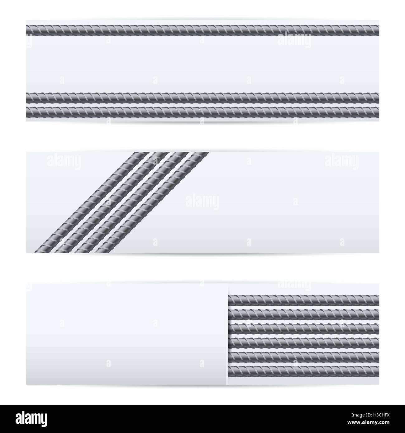 Rebars pattern industrial banners Stock Vector