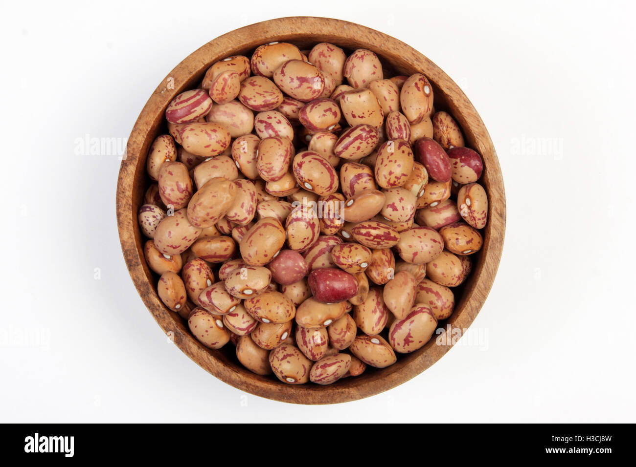 pinto beans on wood bowl Stock Photo Alamy