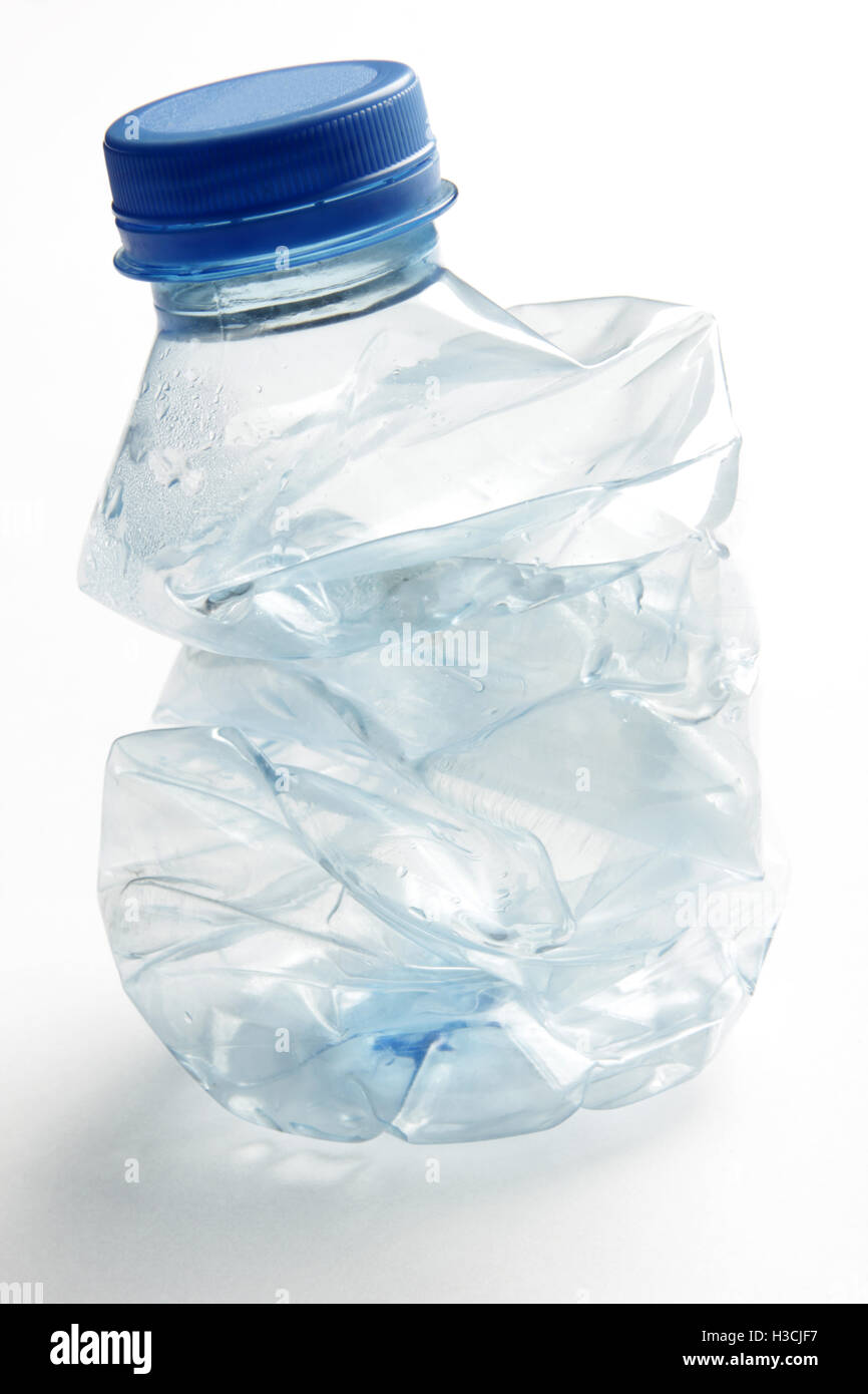 Crushed plastic bottle to recycle Stock Photo Alamy