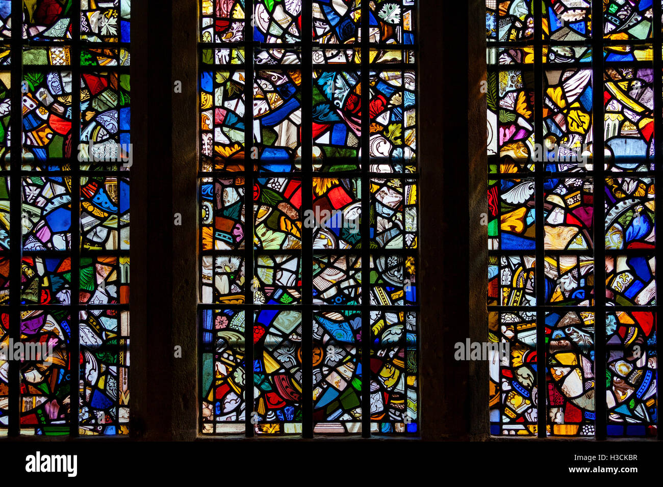 Stained Glass Windows At The Tower Of London, London, England Stock