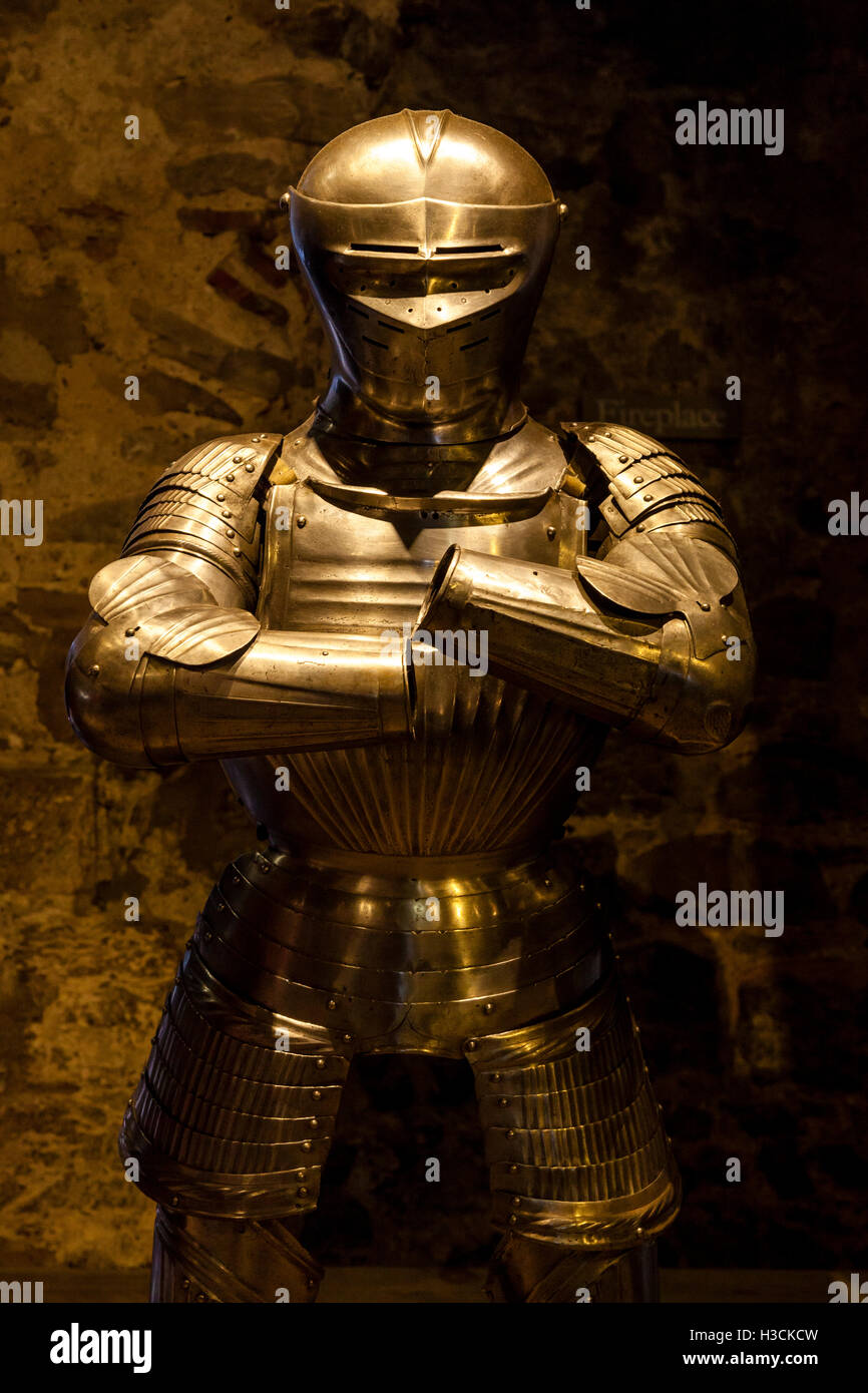 Suits Of Armour On Display At The Tower Of London, London, England