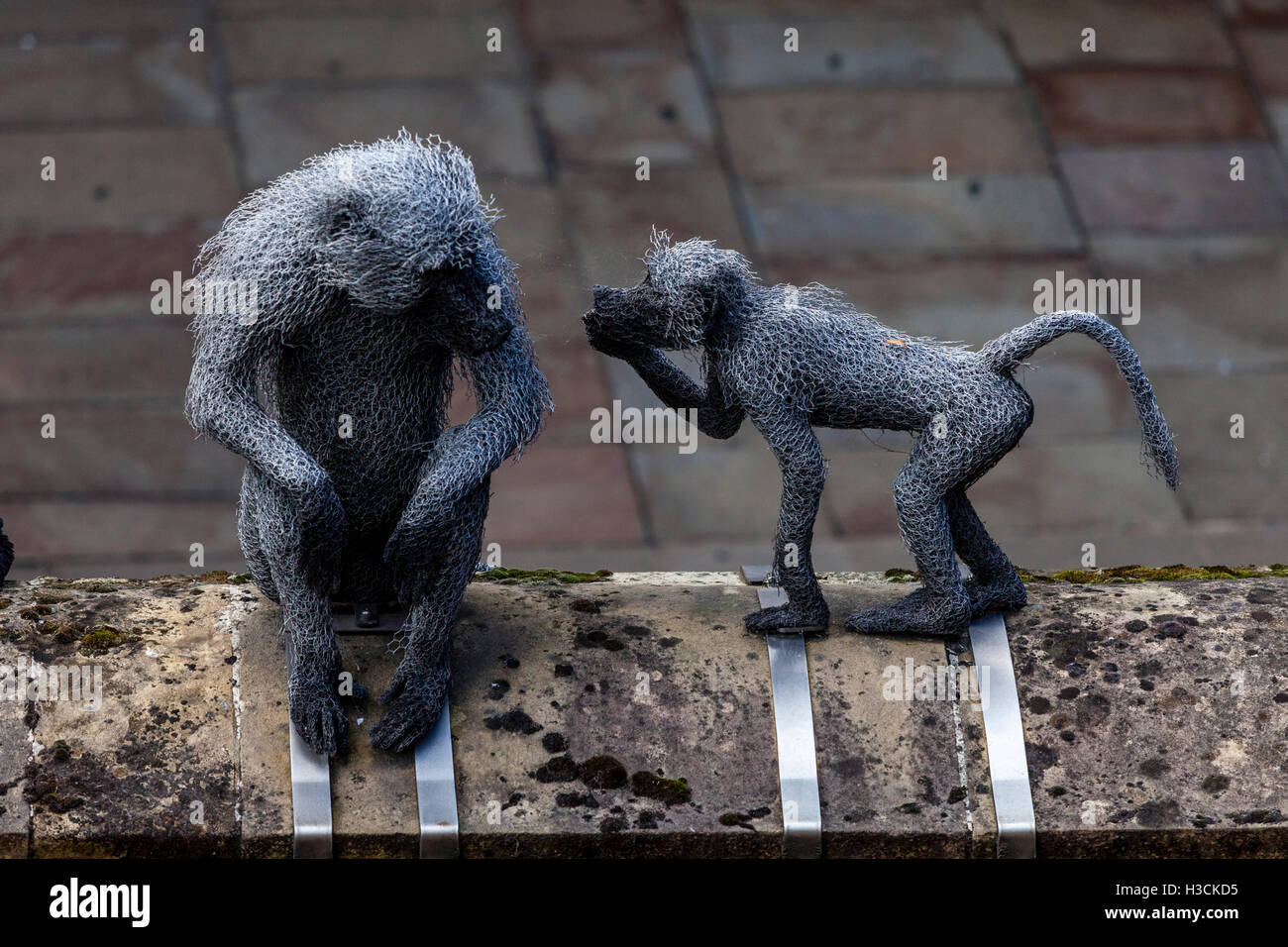 Monkey Sculptures At The Tower Of London. This Piece forms Part Of An