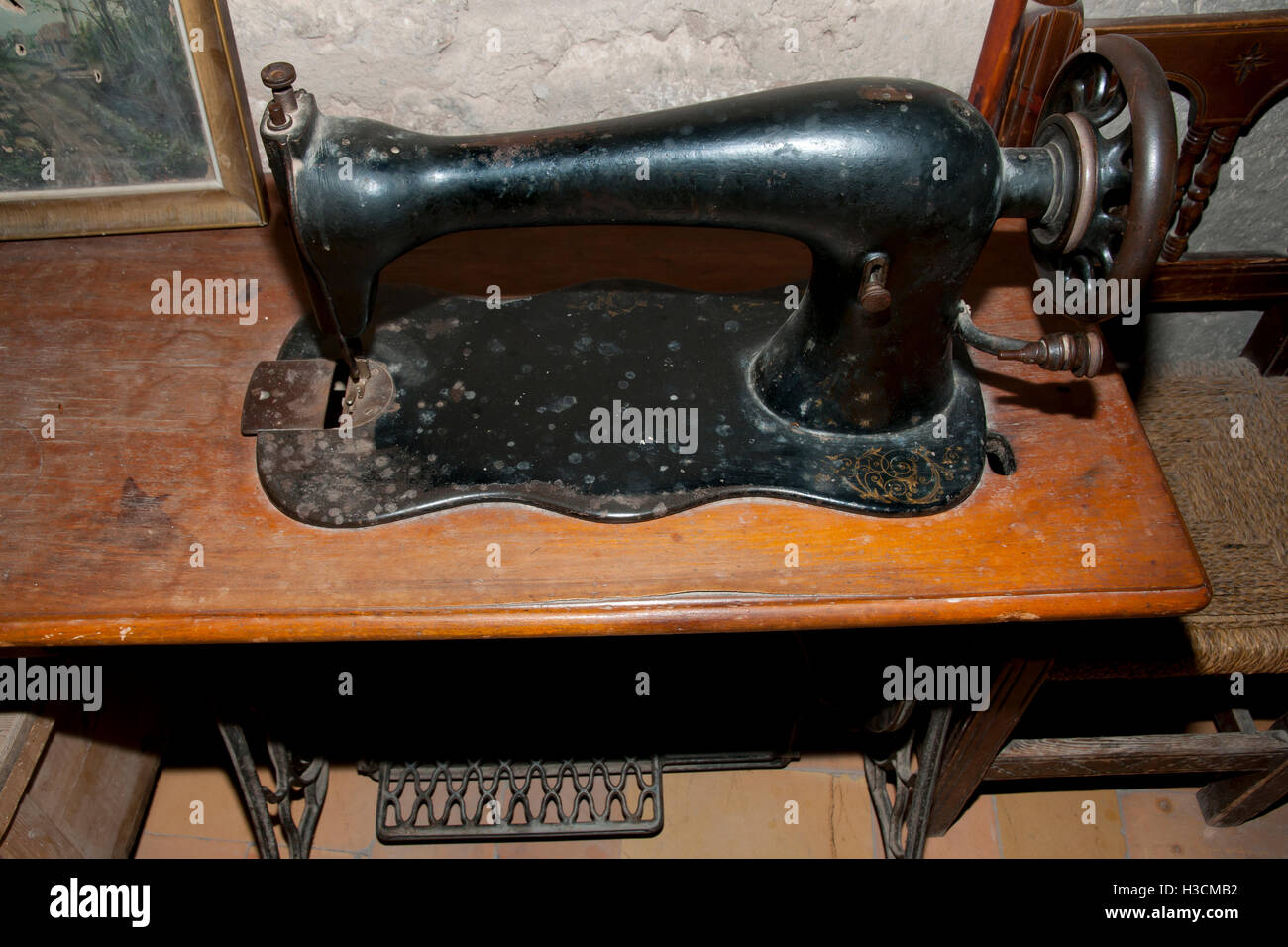 Antique Sewing Machine Stock Photo