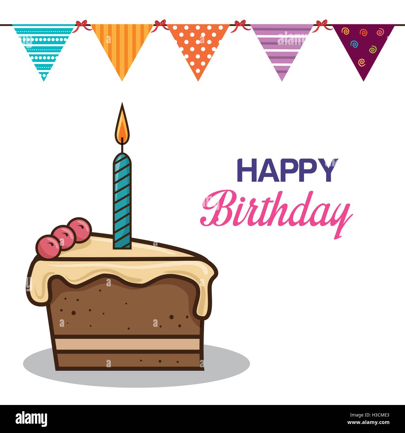 birthday cake with candles Stock Vector Image & Art - Alamy