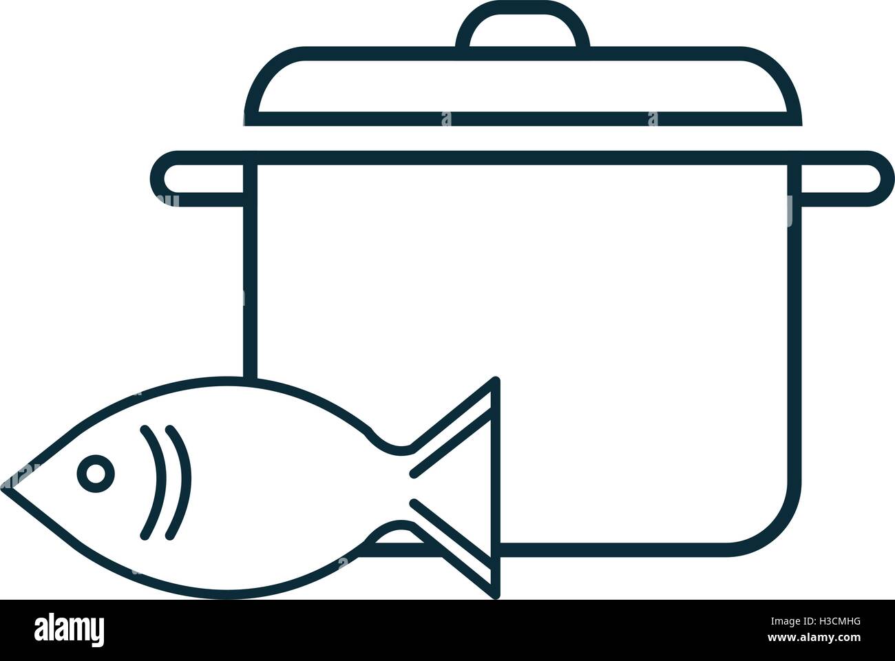 Fish soup in pot Stock Vector Images - Alamy