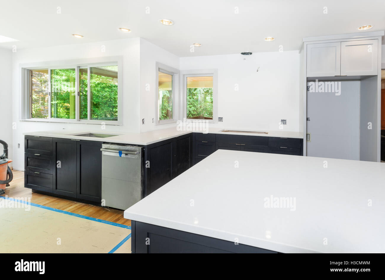 The overhead sink on the countertop is the highlight of the modern interior The overhead sink on the countertop is the highlight of the modern interior