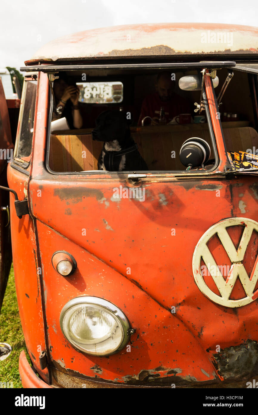 distressed vw campervan Stock Photo