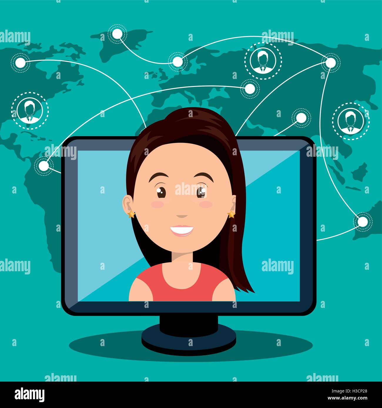 social media and network connection design Stock Vector Image & Art - Alamy