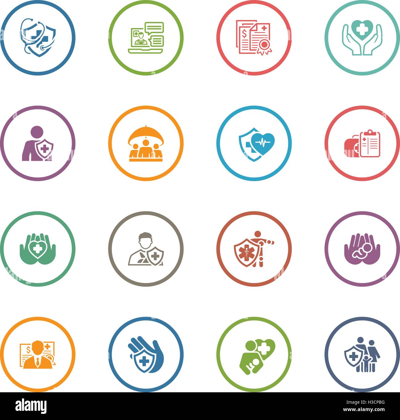 Insurance and Medical Services Icons Set Stock Vector Image & Art - Alamy