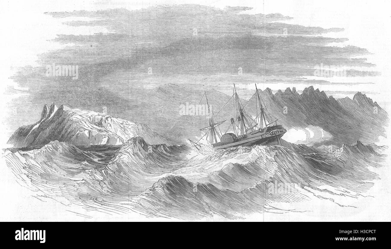 SPAIN Wreck of The Great Liverpool off Cape Finisterre, 24th February 1846. The Illustrated London News Stock Photo