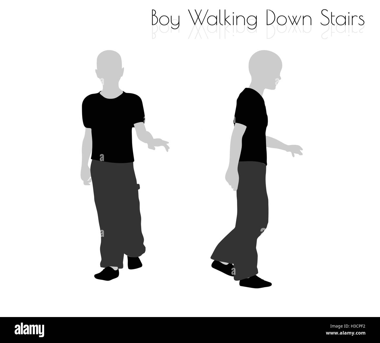He go for a walk every evening. Walk down. down vector.