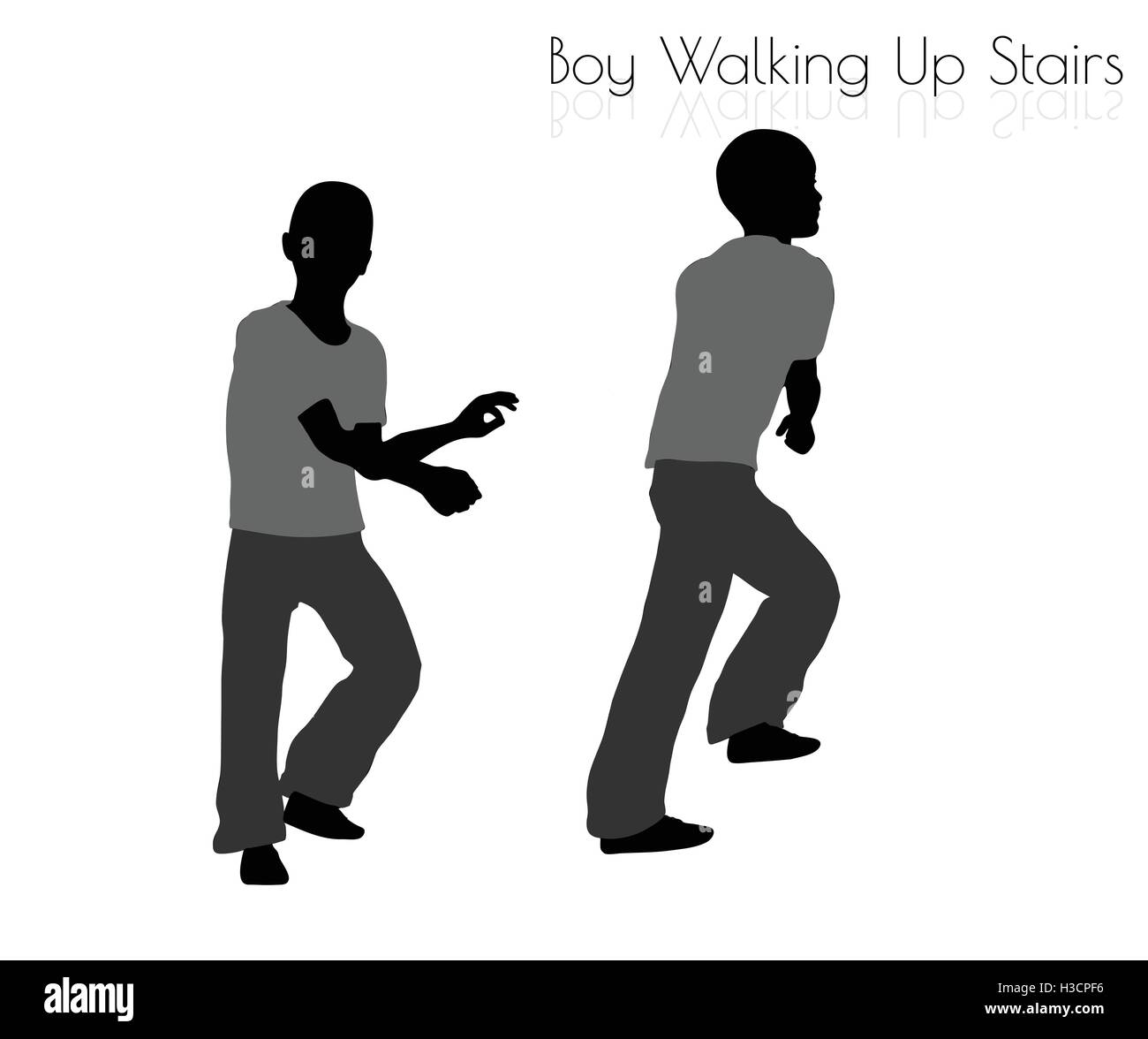 Boy walking up stairs Stock Vector Images - Alamy