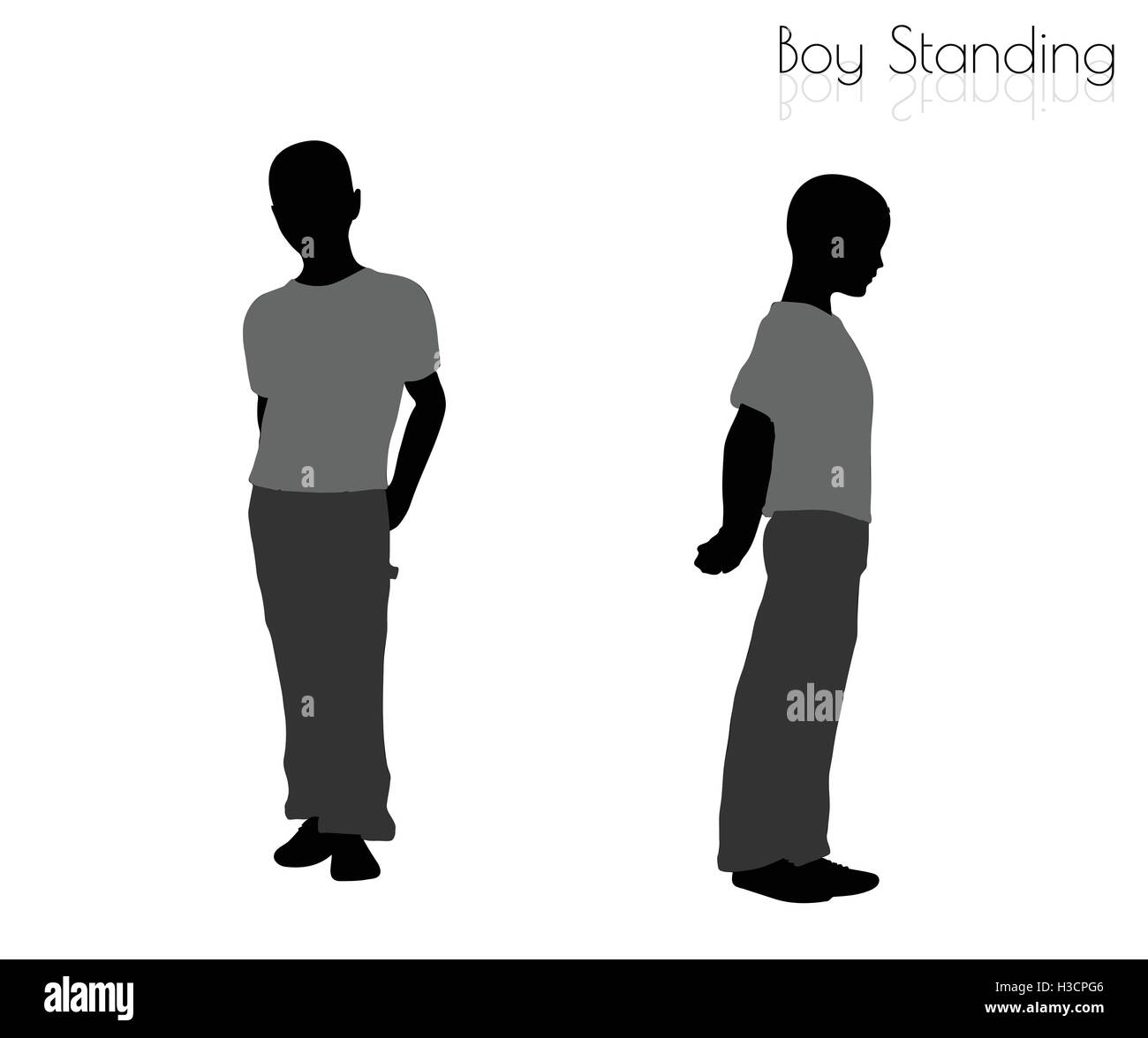 EPS 10 vector illustration of boy in Standing pose on white background Stock Vector