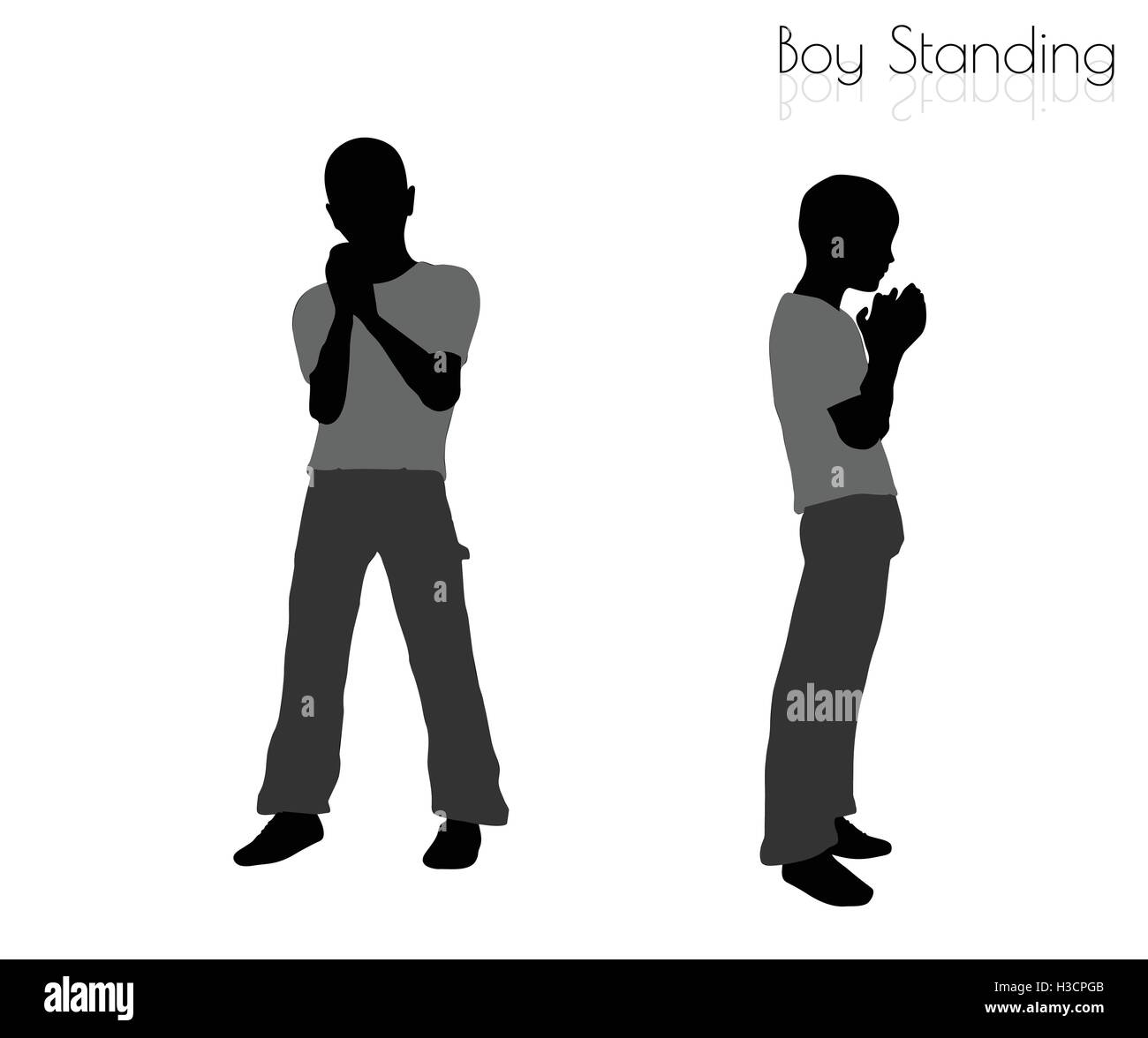 EPS 10 vector illustration of boy in Standing pose on white background Stock Vector