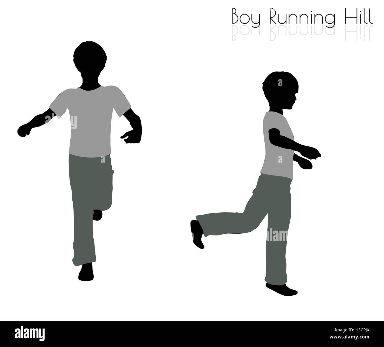 EPS 10 vector illustration of boy in Running pose on white background Stock Vector