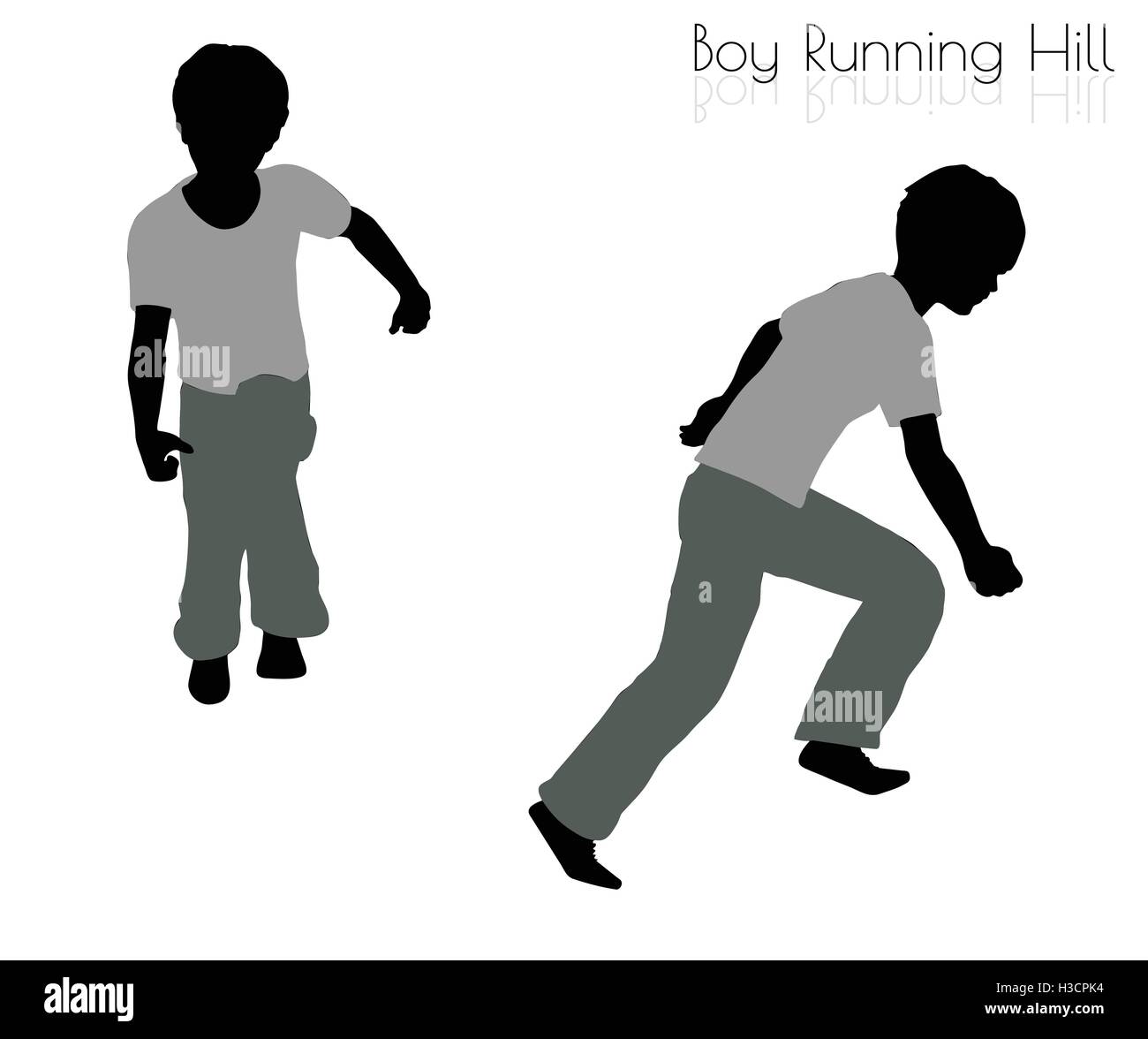 EPS 10 vector illustration of boy in Running pose on white background Stock Vector