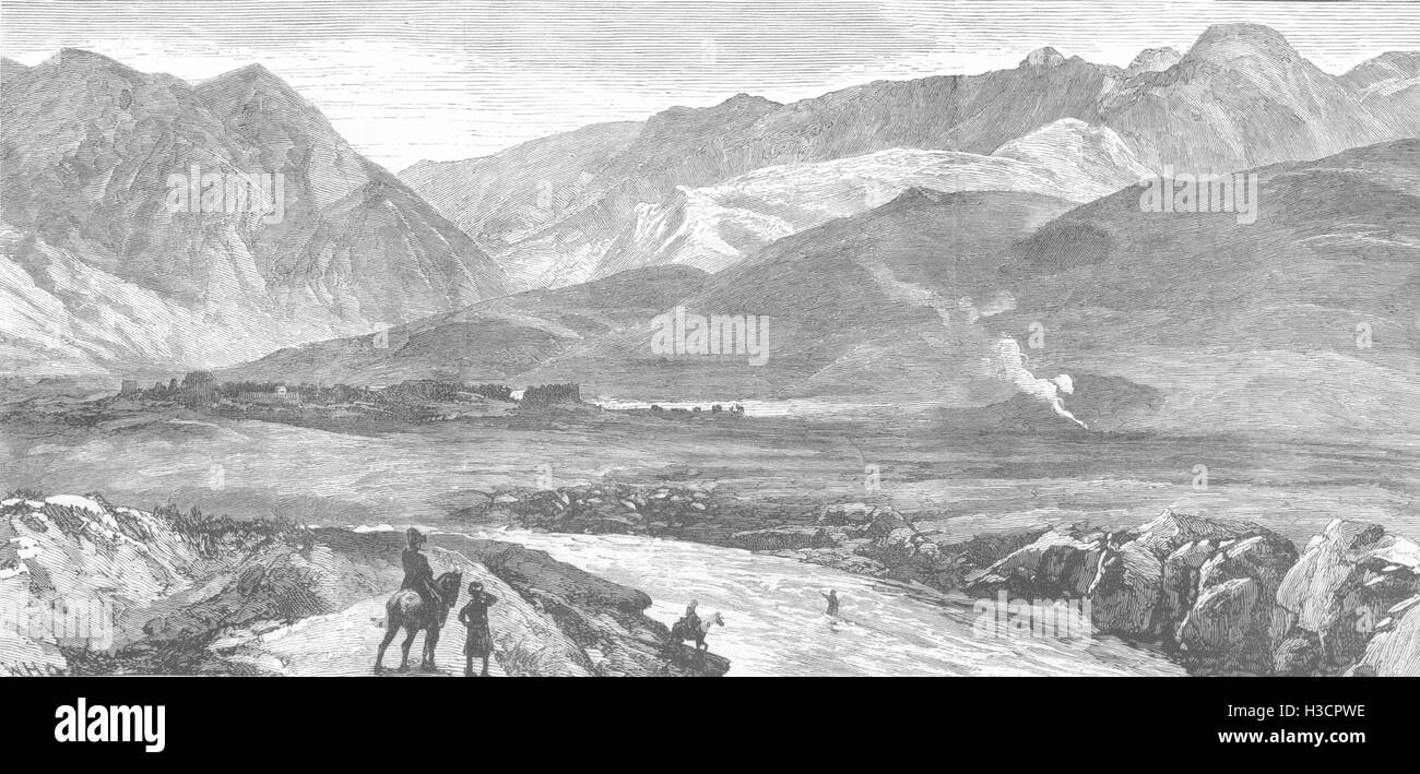 AFGHANISTAN Gorge Tirband-I-Turkestan, through which Murghab flows 1885. The Graphic Stock Photo