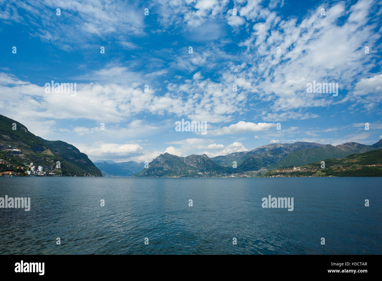 Landscape of Lake Iseo in North Italy Stock Photo