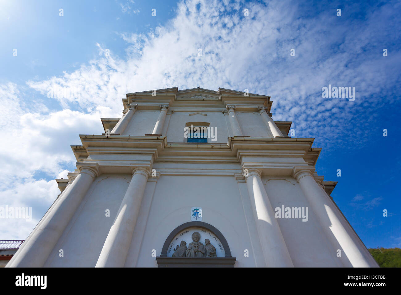 The church of San Colombano in little village Parzanica, Italy Stock Photo