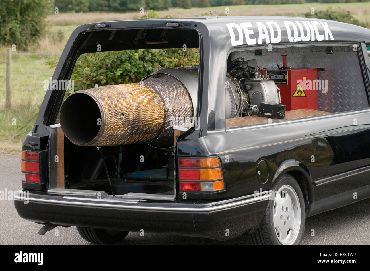 jet engined powered Hearse Stock Photo