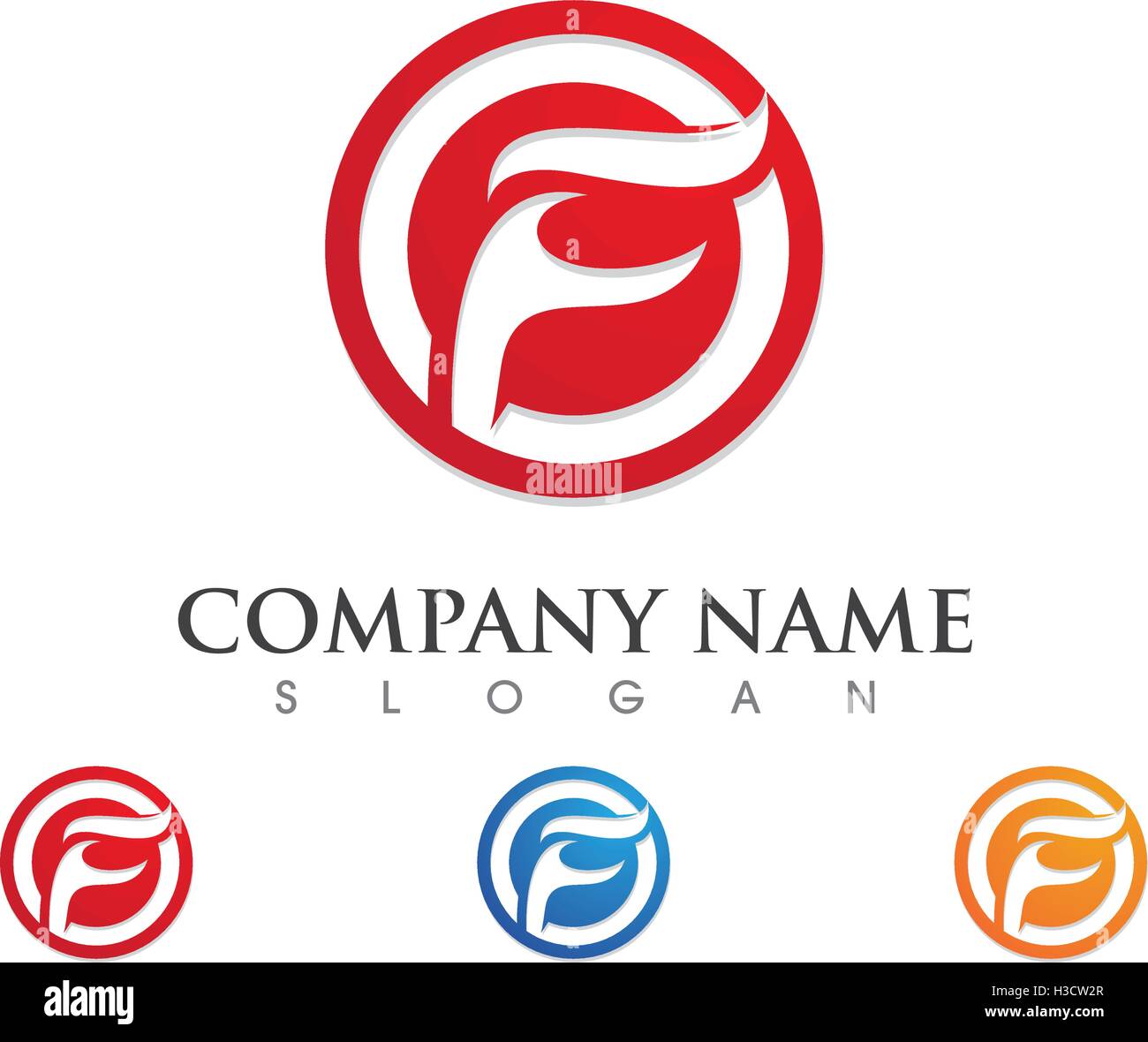 F Letter fire flame Logo Template Stock Vector