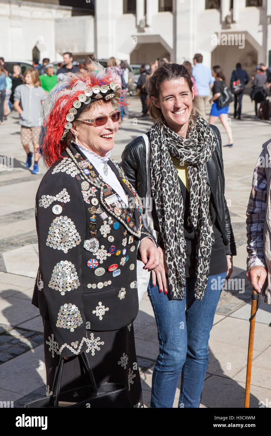 The Annual Pearly Kings and Queens & Costermongers Harvest Festival Held At The Guildhall, London, UK Stock Photo