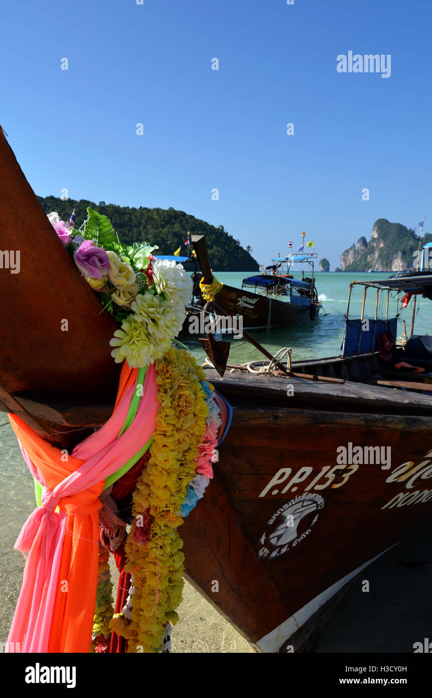 Cloths tied to a fishing boat Stock Photo