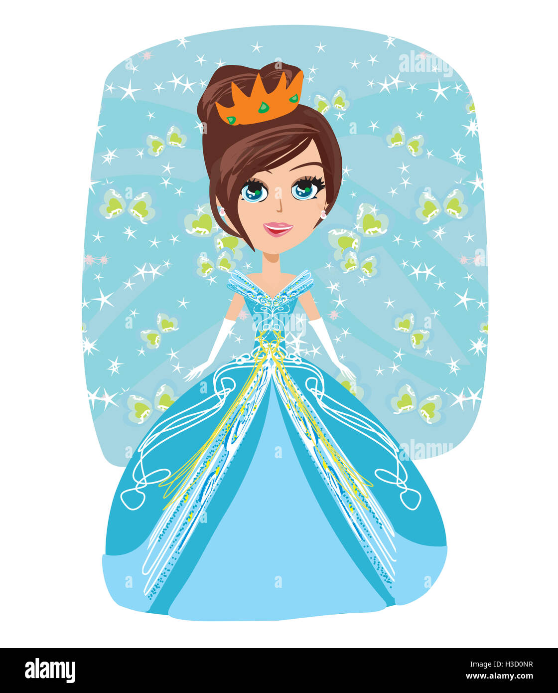 Illustration of cute little princess Stock Photo - Alamy