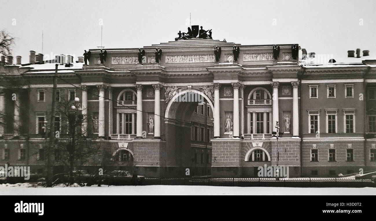 Ussr, Leningrad, winter 1977 - circa february. Buildings of the Senate ...