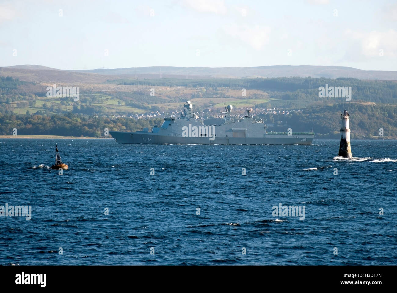 H.D.M.S. Absalom NATO L16 Warship River Clyde Scotland Stock Photo