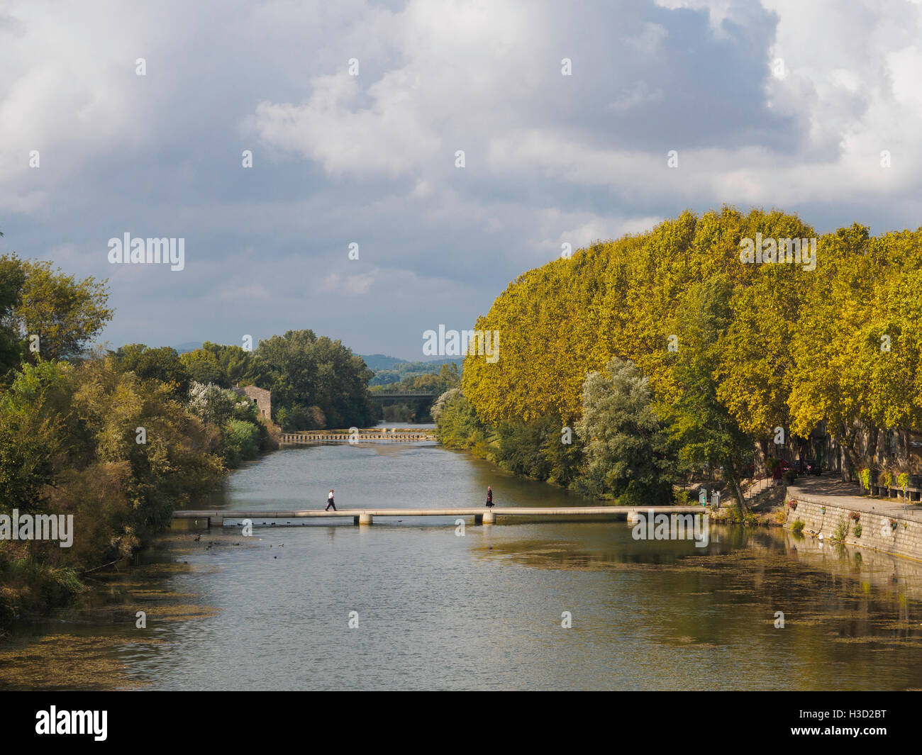 River Vidourle Sommieres Gard France Stock Photo